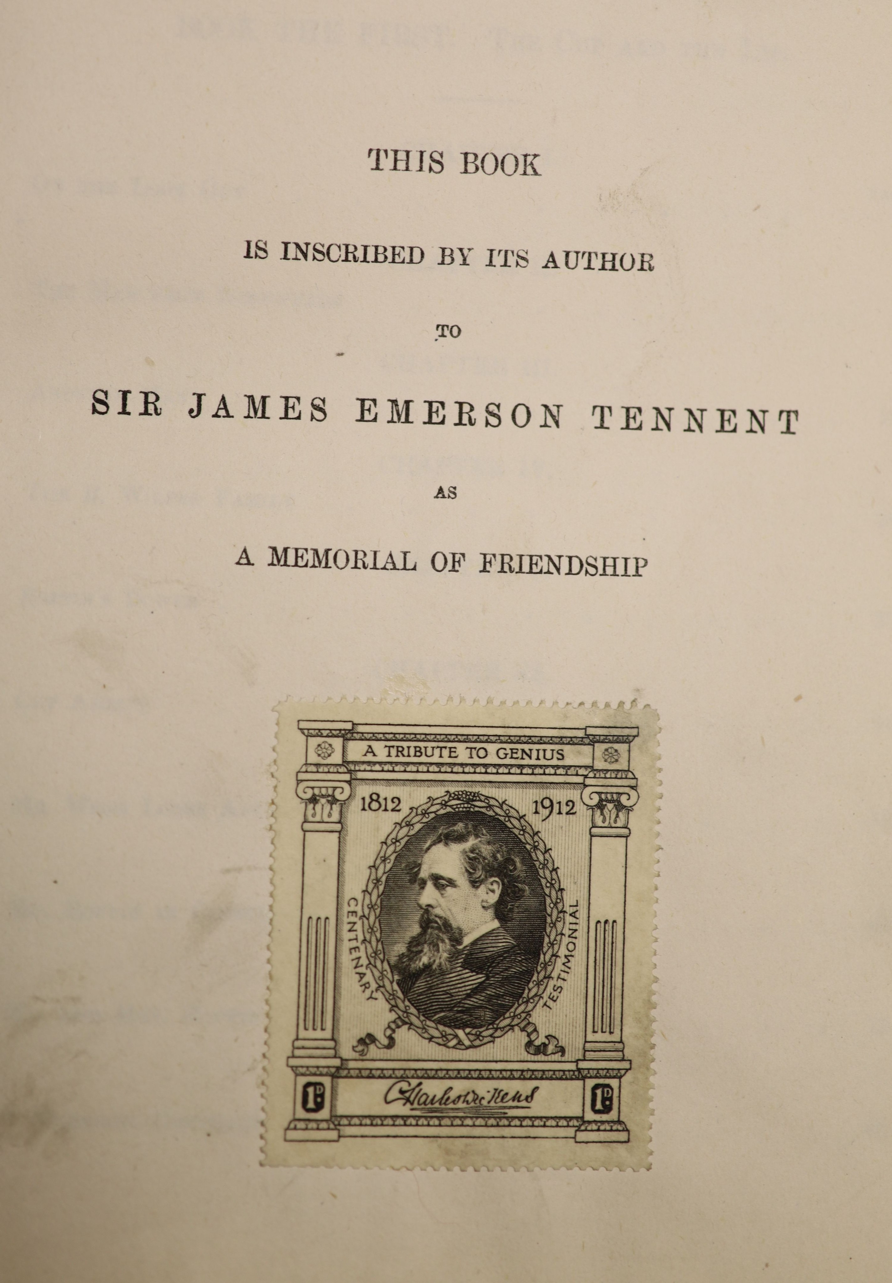 Dickens, Charles. Five Novels - first / early editions, viz, Bleak House, Dombey and Son, Nicholas Nickleby, Our Mutual Friend, Pickwick Papers, half leather bindings (Dombey binder's cloth), most plates present (but sta